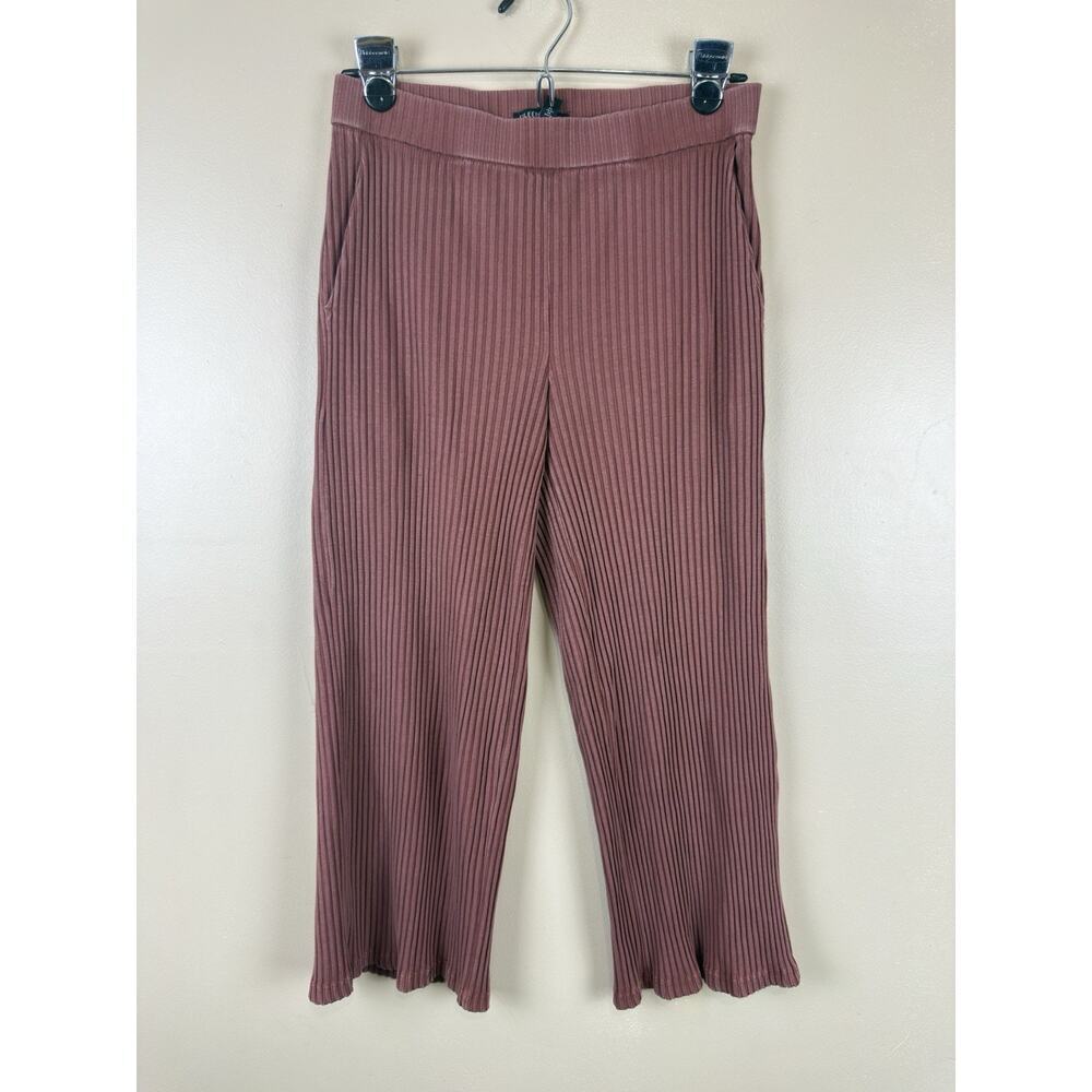 Eileen Fisher Ribbed Tencel Cropped Straight Leg Pants Terracotta XS Women’s